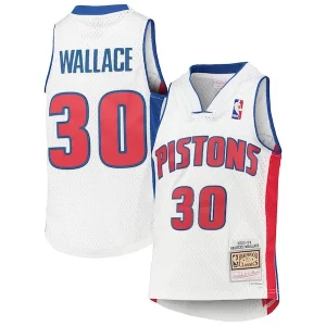 Rasheed Wallace Commémoratif Detroit Pistons Youth 2003/04 Hardwood Classics Swingman Jersey White