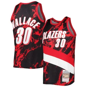 Rasheed Wallace Admirable Portland Trail Blazers 1999/00 Hardwood Classics Marble Swingman Jersey Black