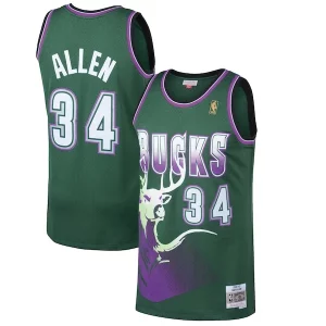 Ray Allen Milwaukee Unique Bucks 1996/97 Hardwood Classics Swingman Jersey Kelly Green