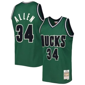 Ray Allen Milwaukee Bucks 2000/01 Hardwood Classics Off Court Swingman Jersey Hunter Éclatant Green