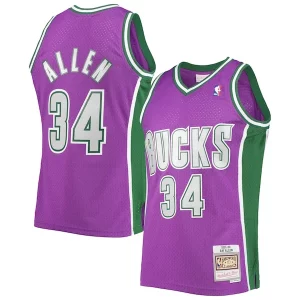 Ray Allen Milwaukee Bucks 2001/02 Confortable Hardwood Classics Swingman Jersey Purple