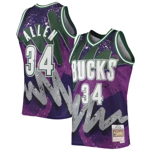 Ray Allen Milwaukee Bucks Hardwood Classics 2000/01 Hyper Hoops Swingman Jersey Magnifique Purple