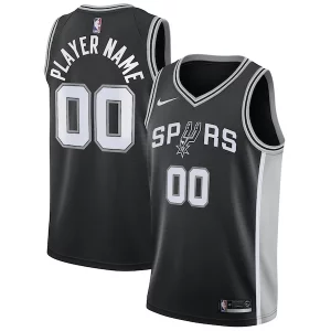 San Antonio Spurs Nike Swingman Custom Jersey Black Icon Exclusif Edition