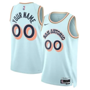 San Antonio Spurs Nike Confortable Unisex 2024/25 Custom Swingman Jersey City Edition Light Blue