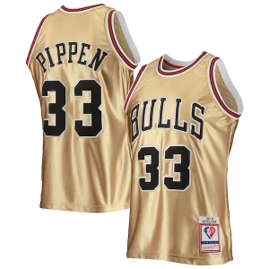 Scottie Pippen Chicago Bulls 75th Anniversary 1997/98 Hardwood Classics Swingman Collectible Jersey Gold