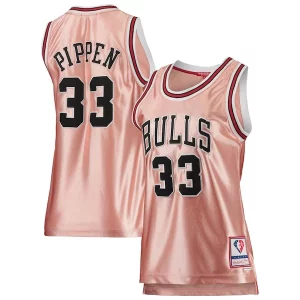 Scottie Pippen Chicago Bulls Women's 75th Anniversary Prime Rose Gold 1997 Swingman Jersey Pink