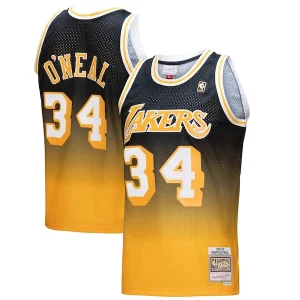 Shaquille O'Neal Los Angeles Lakers 1996/97 Hardwood Classics Fadeaway Swingman Player Jersey Tendance Gold/Black