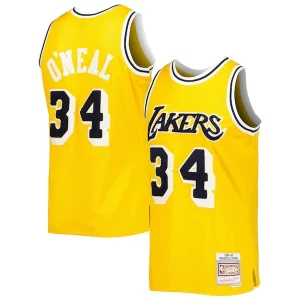 Shaquille O'Neal Los Angeles Lakers 1996/97 Hardwood Classics Notable Off Court Swingman Jersey Yellow