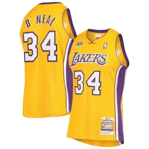 Shaquille O'Neal Los Angeles Lakers Splendide 2000 NBA Finals Hardwood Classics Authentic Jersey Gold