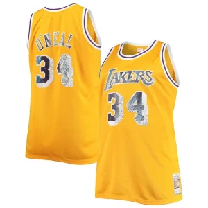 Shaquille O'Neal Los Angeles Lakers Big & Tall 1996 97 Superbe NBA 75th Anniversary Diamond Swingman Jersey Gold