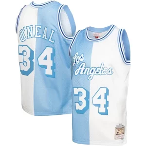 Shaquille O'Neal Notable Los Angeles Lakers Big & Tall Hardwood Classics 1996/97 Split Swingman Jersey Powder Blue/White
