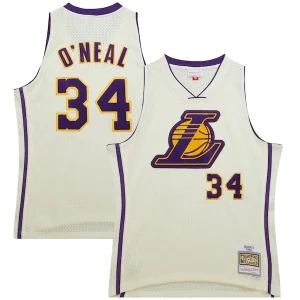 Shaquille O'Neal Los Angeles Lakers Chainstitch Magnifique Swingman Jersey Cream
