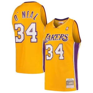 Shaquille O'Neal Los Angeles Lakers Hardwood Élégant Classics Swingman Jersey Gold
