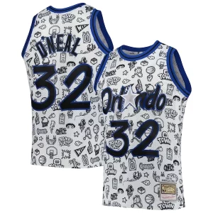 Shaquille O'Neal Orlando Collectible Magic 1994/95 Hardwood Classics Doodle Swingman Player Jersey White