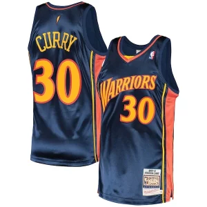 Stephen Curry Golden State Warriors 2009/10 Confortable Hardwood Classics Authentic Jersey Navy