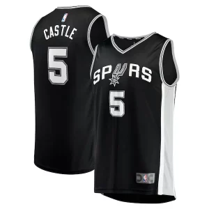 Stephon Castle San Antonio Captivant Spurs 2024 NBA Draft Fast Break Player Jersey Icon Edition Black