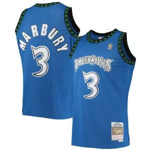 Stephon Marbury Unique Minnesota Timberwolves 1996/97 Hardwood Classics Swingman Jersey Blue