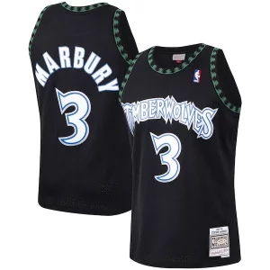 Stephon Marbury Minnesota Vibrant Timberwolves 1997/98 Hardwood Classics Swingman Jersey Black