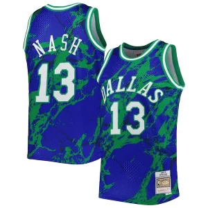 Steve Nash Dallas Mavericks 1998/99 Hardwood Classics Dashing Marble Swingman Jersey Blue