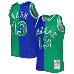 Steve Éclatant Nash Dallas Mavericks Hardwood Classics 1998/99 Split Swingman Jersey Blue/Green