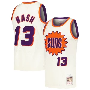 Steve Nash Phoenix Suns Chainstitch Stylish Swingman Jersey Cream
