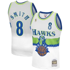 Steve Smith Authentique Atlanta Hawks 1996 97 Hardwood Classics Reload 3.0 Swingman Jersey White