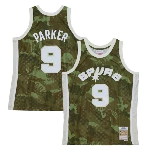 Tony Parker San Antonio Spurs Hardwood Classics Premium 2000/01 Ghost Green Swingman Jersey Camo