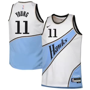 Trae Young Atlanta Hawks Nike Youth 2024/25 Swingman Player Jersey City Edition White Authentique