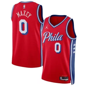 Tyrese Maxey Philadelphia 76ers Jordan Brand Unisex Swingman Jersey Exceptionnel Statement Edition Red
