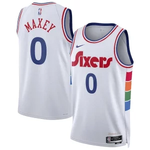 Tyrese Maxey Philadelphia 76ers Nike Unisex 2024/25 Swingman Player Élégant Jersey City Edition White