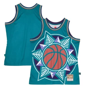 Utah Jazz Hardwood Distingué Classics Blown Out Fashion Jersey Turquoise