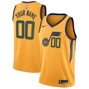 Utah Jazz Nike Swingman Custom Jersey Statement Edition Gold Exclusif