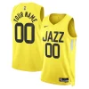 Utah Jazz Unique Nike Unisex Swingman Custom Jersey Gold Icon Edition