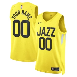 Utah Jazz Unique Nike Unisex Swingman Custom Jersey Gold Icon Edition