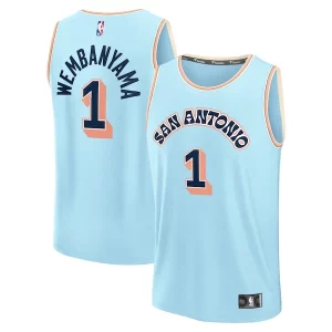Victor Wembanyama San Antonio Spurs Refiné 2024/25 Fast Break Player Jersey City Edition Light Blue