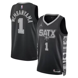 Victor Wembanyama San Antonio Spurs Jordan Brand Unisex Swingman Jersey Statement Edition Exceptionnel Black