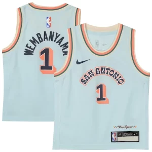 Victor Wembanyama San Antonio Unique Spurs Nike Preschool 2024/25 Swingman Player Jersey City Edition Light Blue