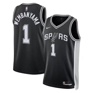 Victor Luxueux Wembanyama San Antonio Spurs Nike Unisex 2023 NBA Draft First Round Pick Swingman Jersey Icon Edition Black