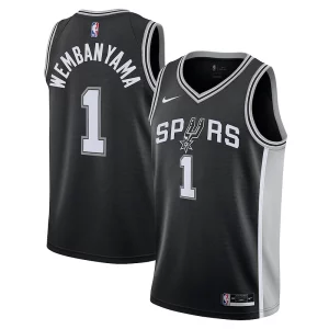 Victor Wembanyama San Gracieux Antonio Spurs Nike Youth 2023 NBA Draft First Round Pick Swingman Jersey Icon Edition Black