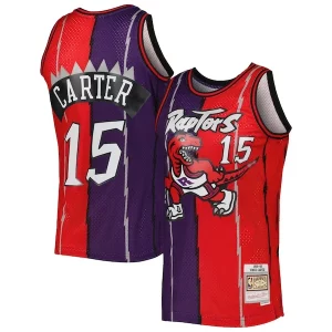 Vince Carter Toronto Raptors Hardwood Classics 1998/99 Split Swingman Jersey Authentique Purple/Red