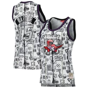 Vince Carter Toronto Splendide Raptors Women's 1998 Doodle Swingman Jersey White