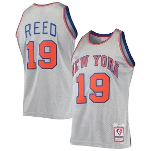 Willis Reed New York Knicks 75th Anniversary 1969/70 Hardwood Classics Swingman Jersey Silver Luxueux
