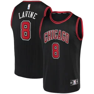 Zach LaVine Chicago Vibrant Bulls Fast Break Team Replica Jersey Black Statement Edition
