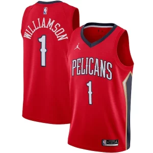 Zion Williamson New Orleans Vibrant Pelicans Jordan Brand 2020/21 Swingman Jersey Statement Edition Red