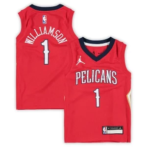 Zion Williamson Élégant New Orleans Pelicans Jordan Brand Preschool 2020/21 Fast Break Replica Jersey Statement Edition Red